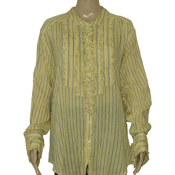 Free People Fp One Montana Shirt Fp One Striped Tunic Top S - Picture 2 of 5